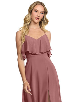 Azazie Jean Bridesmaid Dresses Desert Rose A-Line Chiffon Convertible Dress image4