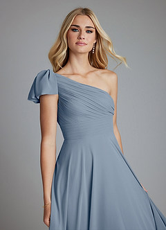 Azazie Elinora Schlussverkauf A-Linie One-Shoulder Chiffon Kleid Black image2