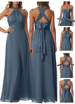 Azazie Fifi Bridesmaid Dresses Neptune A-Line Strapless Chiffon Convertible Dress image9