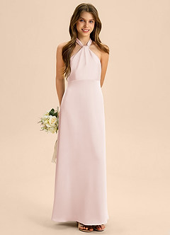 Azazie Beah Junior Klä av A-Line i Stretch Satin Plisserad image4