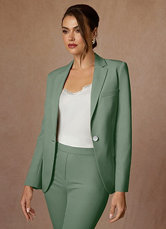 front Kennedy Matcha Structured Stretch Pants Suit