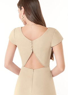 Azazie Hainsly Final Sale Champagne A-Line Sweetheart Neckline Chiffon Dress image6