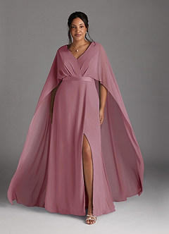 Azazie Isa Mother of the Bride Dresses Vintage Mauve A-Line V-Neck Pleated Chiffon Dress image7