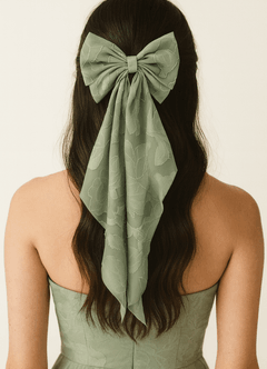 Matching Color Floral Burnout Bow Hair Clip