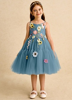 Azazie Osea vestidos de niña de las flores Vestido de Bermudas de Tul de Princesa con Plisado image7