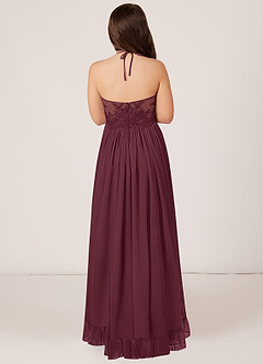 Azazie Sarafina Junior Agave A-Line Lace Chiffon Dress image2