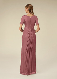 Azazie Bessie Mother of the Bride Dresses Desert Rose A-Line Pleated Mesh Dress image2