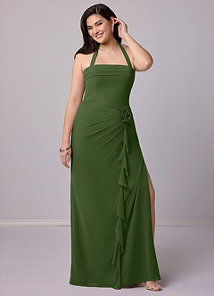 Barbie ♥ Azazie Bridesmaid Dresses Olive Sheath Strapless Chiffon Convertible Dress image12