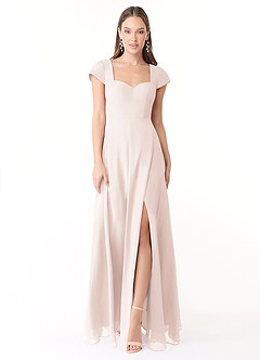 Azazie Hainsly Bridesmaid Dresses Rose Petal A-Line Sweetheart Neckline Chiffon Dress image1