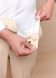 front Savile Tan Wool Blend Dress Pants