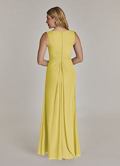 Azazie Manuella Mère de la mariée Robes Robe Trapèze en Mousseline de soie Col V plissé Canari image7