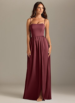 Azazie Calianna Bridesmaid Dresses Merlot A-Line Off the Shoulder Stretch Satin Convertible Dress image8
