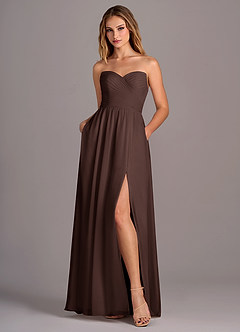 Azazie Joni Final Sale Agave A-Line Strapless Chiffon Convertible Dress image6