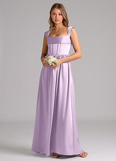 Azazie Hattie Robes de demoiselle d'honneur Robe Trapèze en Satin extensible Corset Frostiges Flieder image1