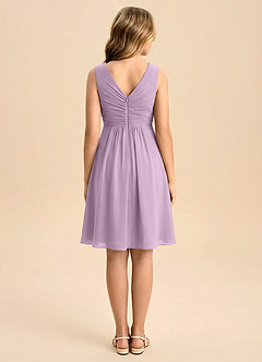 Azazie Skyla Junior Linia A Pofałdowany Szyfon Mini Młodsza druhna Sukienka image2