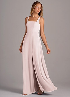 Azazie Debra Bridesmaid Dresses Blushing Pink A-Line with Pockets Chiffon Convertible Dress image2