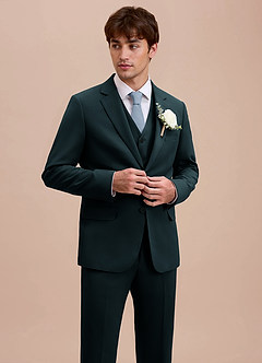 front Ethan Navy Blue Refined Weave 3-piece Suit
