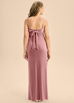 Azazie Mai Junior Dusty Rose A-Line Sweetheart Neckline Velvet Dress image2