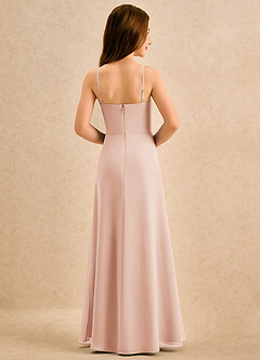 Azazie lolly Girls Formal Robe Demoiselle D'honneur Fillette Robe Trapèze en Mousseline de soie Plissé Rose Anglais image2