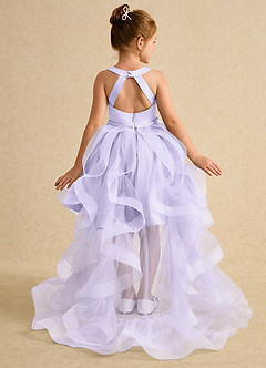 Azazie Julietta Flower Girl Dresses Lilac Ball-Gown Convertible Tulle Dress image1