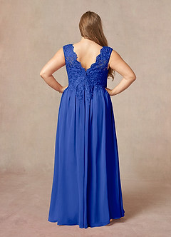 Azazie Amethyst Mother of the Bride Dresses Royal Blue A-Line V-Neck Sequins Chiffon Dress image10