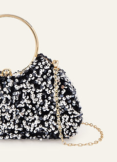 front Dazzling Sequined Handbag