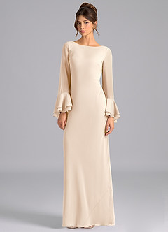 Azazie Leone Bridesmaid Dresses White Alabaster Mermaid Corset Chiffon Dress image5
