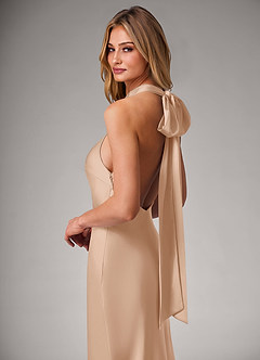 Azazie Velli Bridesmaid Dresses English Rose Mermaid Stretch Satin Dress image2