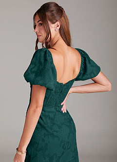 Azazie Evalina Robes de demoiselle d'honneur Robe Fourreau en Blumen-Burnout Vert Pin image5