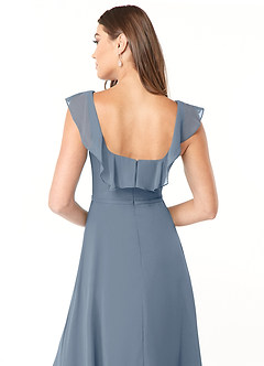 Azazie Jinny Bridesmaid Dresses Twilight A-Line Square Neckline Ruched Chiffon Dress image6