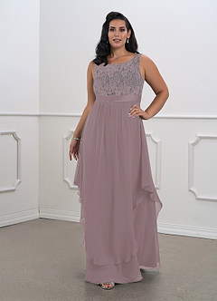 Azazie Xella Mother of the Bride Dresses Dusk A-Line Lace Chiffon Dress image10