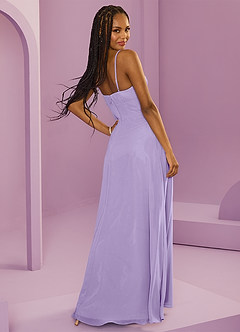 Barbie ♥ Azazie Jurken voor bruidsmeisjes Jurk van Chiffon met A-Lijn met Zakken Lila image11
