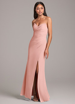 Azazie Yola Bridesmaid Dresses Rosette Sheath Pleated Chiffon Convertible Dress image3