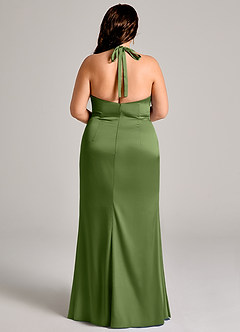 Azazie Valerie Suknie dla druhen Syrena Pofałdowany Satyna elastyczna Do ziemi Sukienka image12