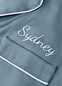 front Personalized Embroidered Satin Pajama Set
