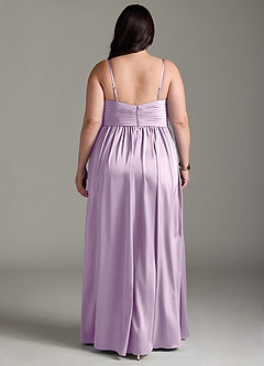Azazie Alia Brautjungfernkleider A-Linie Plissee Stretch-Satin Kleid Frostiges Flieder image9