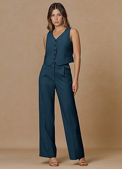 front Rowan Dark Navy Refined Weave Performance 2-Piece Suit