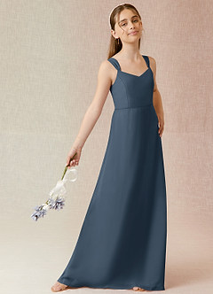 Azazie Denice Junior Neptune A-Line Chiffon Dress image4