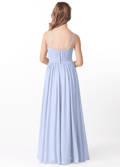 Azazie Astrid Junior Ice A-Line Floral Chiffon Dress image2