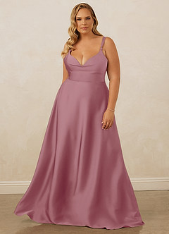 Christian Siriano Bridal for Azazie 1001 Bridesmaid Dresses Vintage Mauve A-Line Sweetheart Neckline Stretch Satin Dress image11