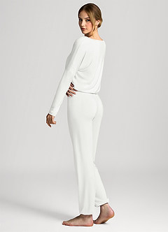 front Comfort Stretch Long Sleeve T-Shirt Pajama Set