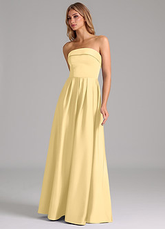 Azazie Lucienne Vestidos de damas de honor Vestido de Butter de Satén Elástico de Línea A Convertible con Sin tirantes image6