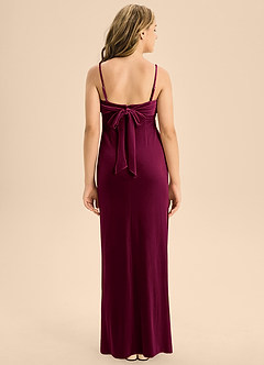 Azazie Mai Junior A-Linie Herzausschnitt Samt Kleid Cabernetrot image2