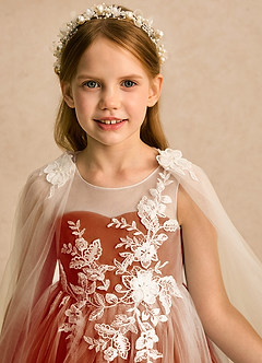 Azazie Amina Flower Girl Klänningar Klänning A-linje i Tyll Spets image8