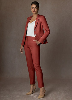 front Whitney Terracota Blazer estruturado com elastano