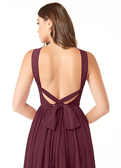 Azazie Dionne Bridesmaid Dresses Cabernet A-Line Corset Chiffon Dress image3