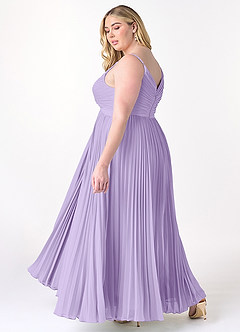 Azazie Raychelle Brautjungfernkleider A-Linie V-Hals Chiffon Kleid Flieder image11