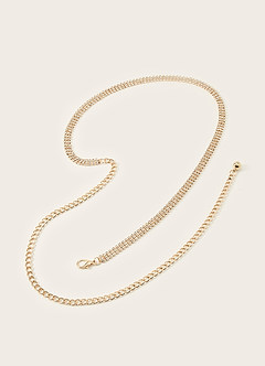 front Rhinestone Chain Belt