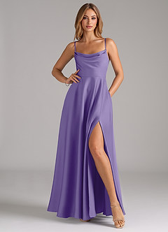 Azazie Elle Brautjungfernkleider A-Linie Plissee Stretch-Satin Kleid Tahiti image3