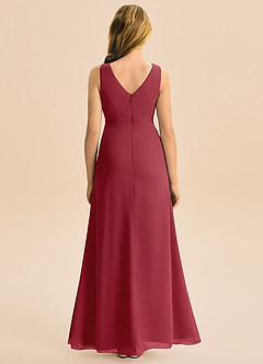 Azazie Floris Junior Robe Trapèze en Mousseline de soie Plissée Grenade image3